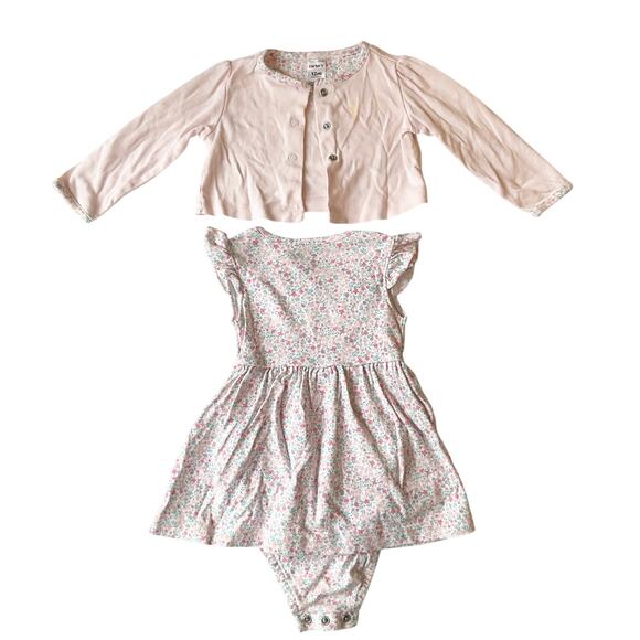 Carter’s Other - Carter’s Baby Girl Set of Dress & Long Sleeve Jacket size 12M Pink Floral